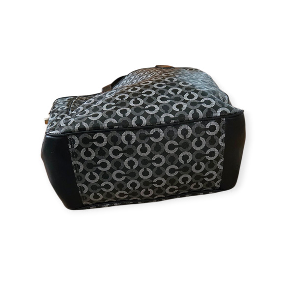 Coach Waverly Vinage Dot OP Art Coated Canvas Tote Bag Rare - Picture 5 of 8